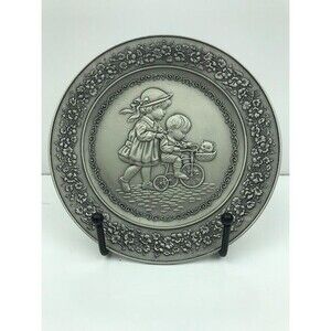 Hallmark Little Gallery Pewter Plate 1983 "So much of what we know of love..."